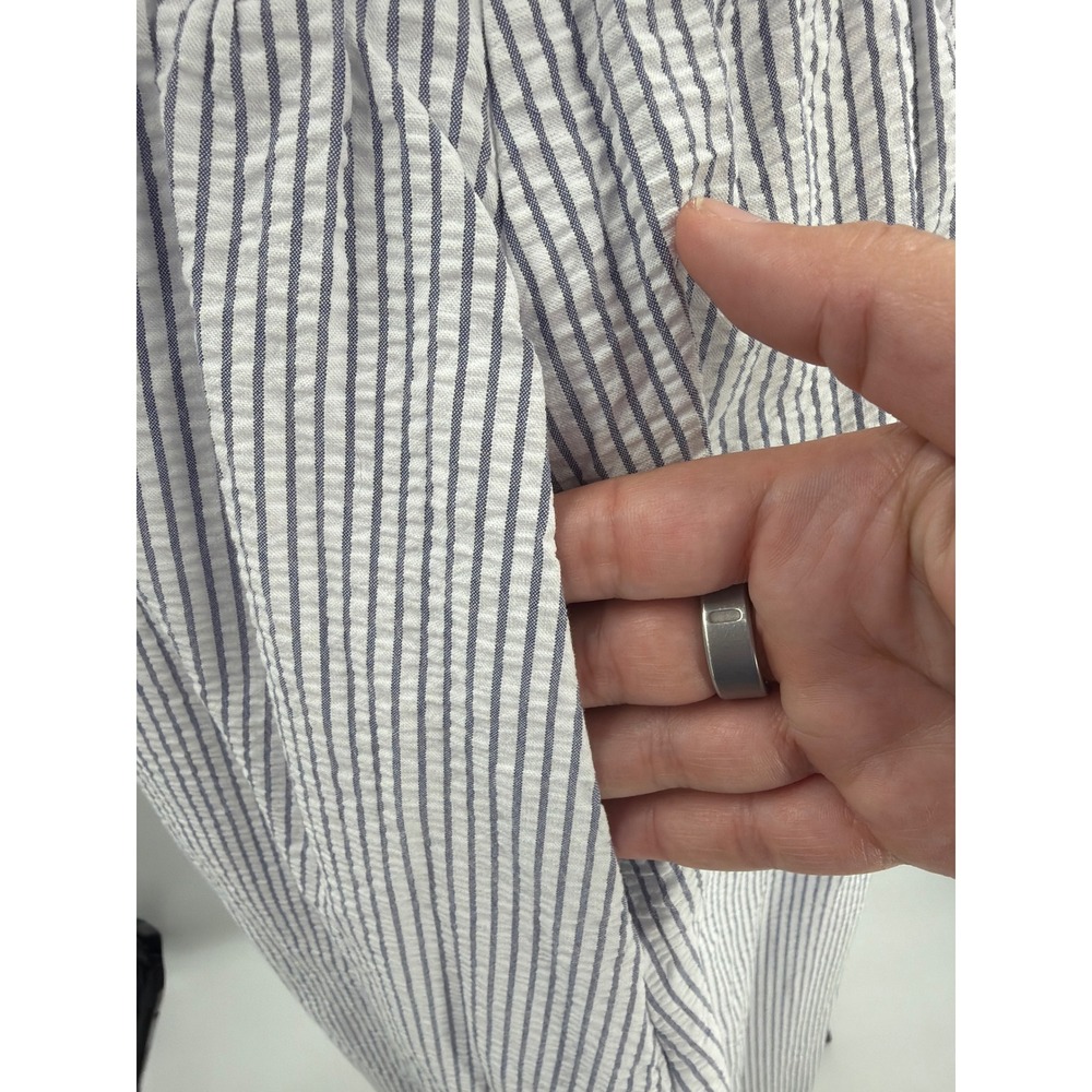 J.Crew Factory Halter Seersucker Stripe Midi Dress Blue White‎ 14 Sum 2024 - Picture 7 of 10
